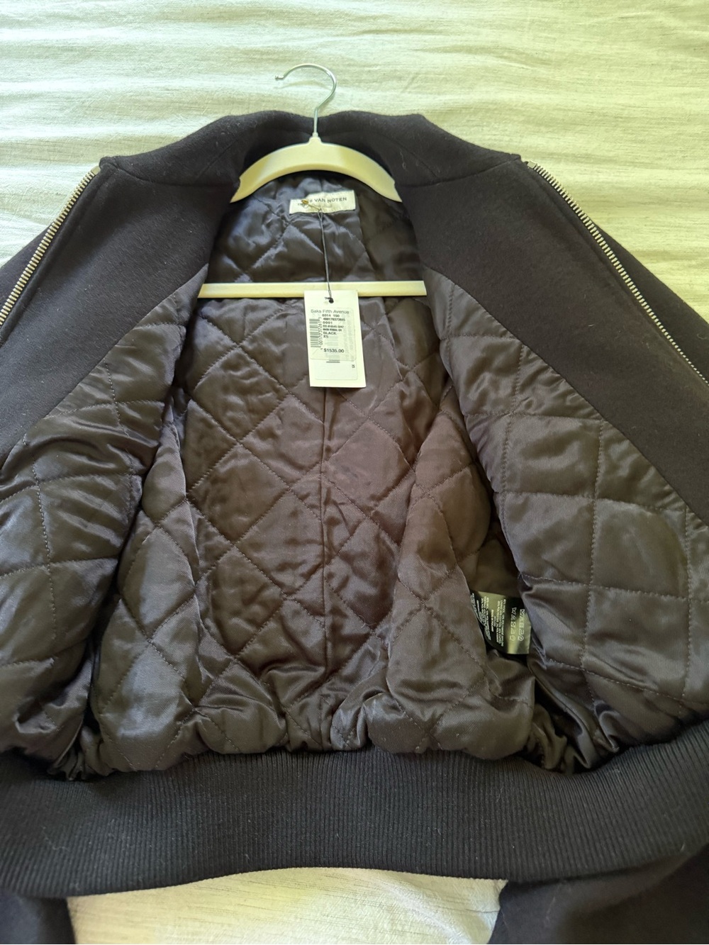 Dries Van Noten Black Puff-Sleeve Bomber Jacket - Picture 3 of 5